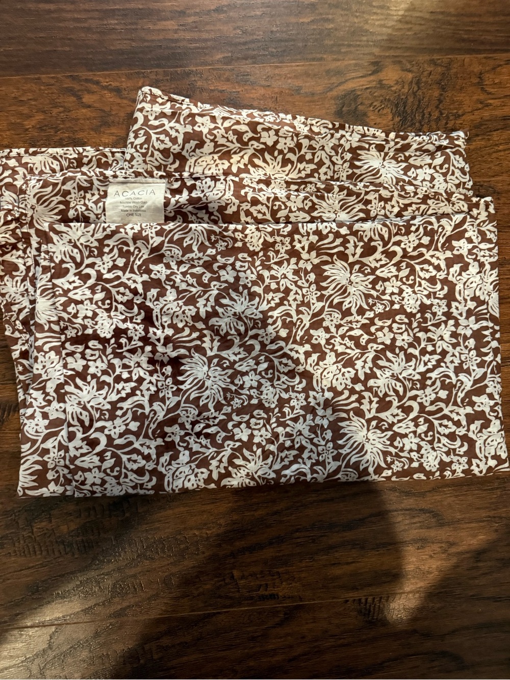 Acacia Sarong Brown White Floral Print